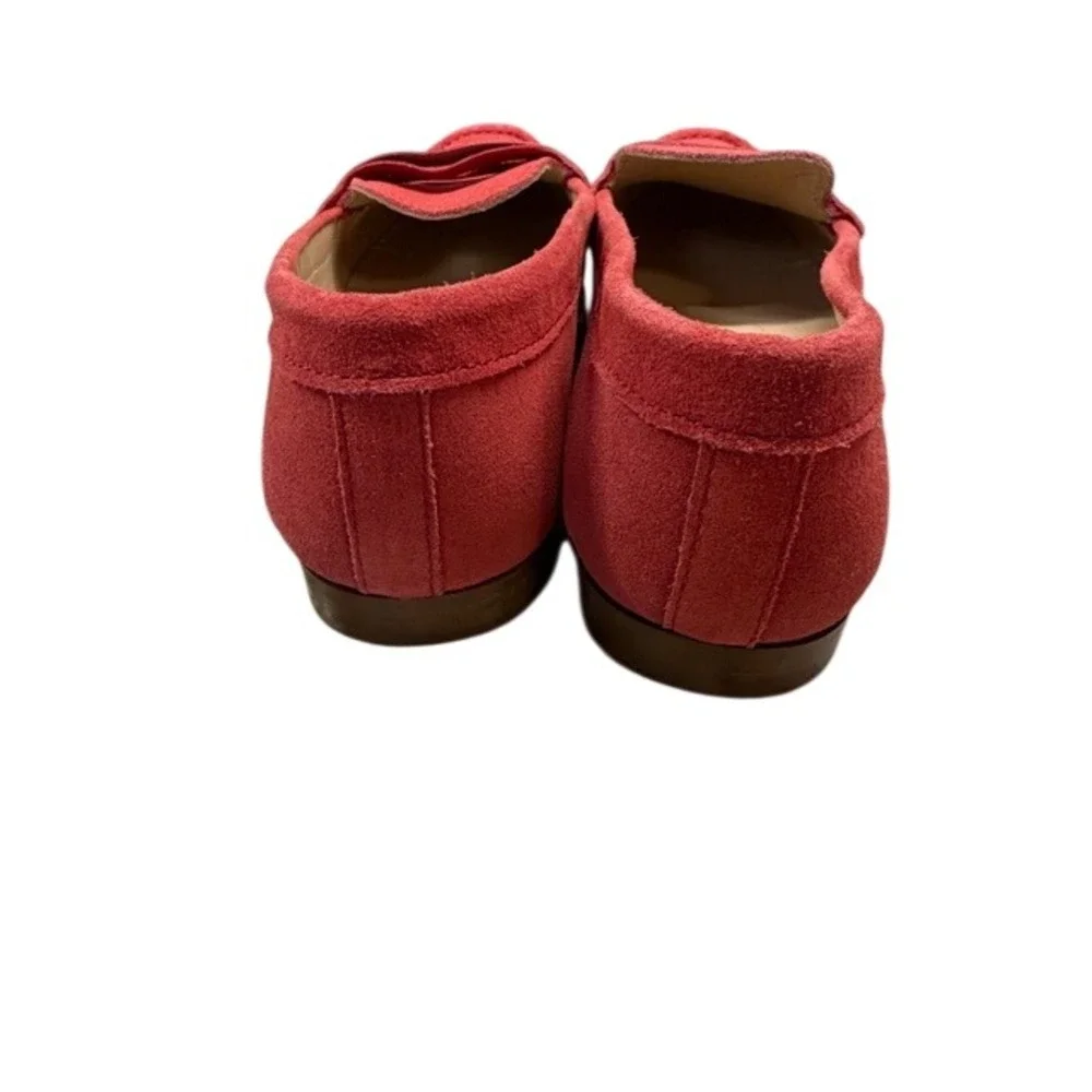 J.Crew Women Red Suede Penny Loafers Made in Italy Size 7 Slip On‎ Shoes